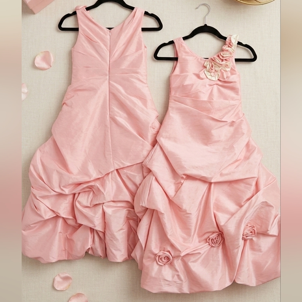 Elegant Pink Kids Taffeta Dress Size 5T